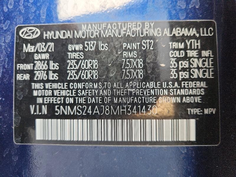 2021 HYUNDAI SANTA FE SEL 13