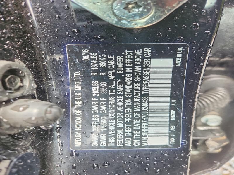 2018 HONDA CIVIC EXL 12