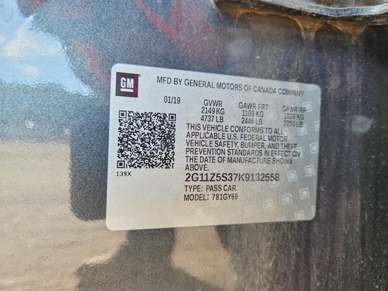 2019 CHEVROLET IMPALA LT 12