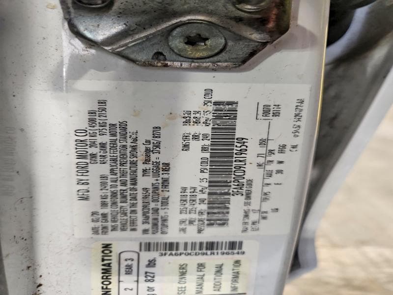 2020 FORD FUSION SEL 12