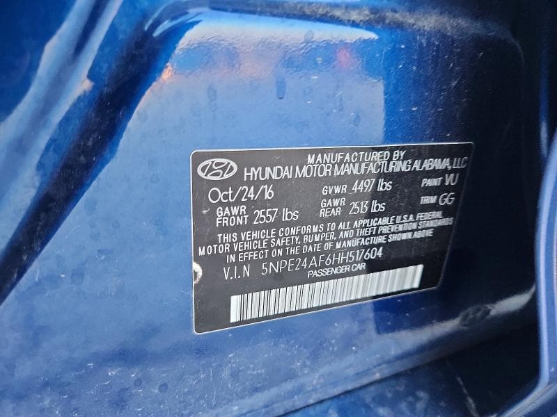 2017 HYUNDAI SONATA SE 12