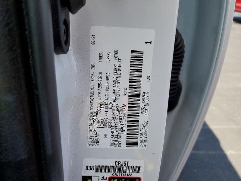 2021 TOYOTA TUNDRA SR 12