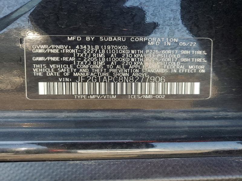 2022 SUBARU CROSSTREK PREMIUM 13