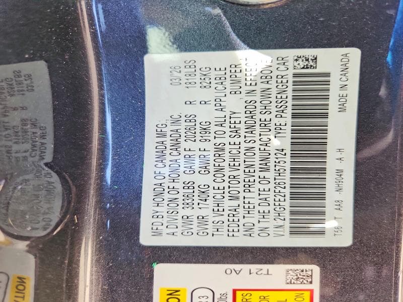2026 HONDA CIVIC LX 12