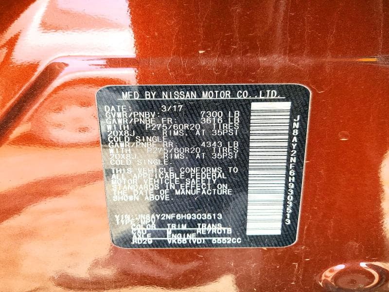 2017 NISSAN ARMADA PLATINUM 14