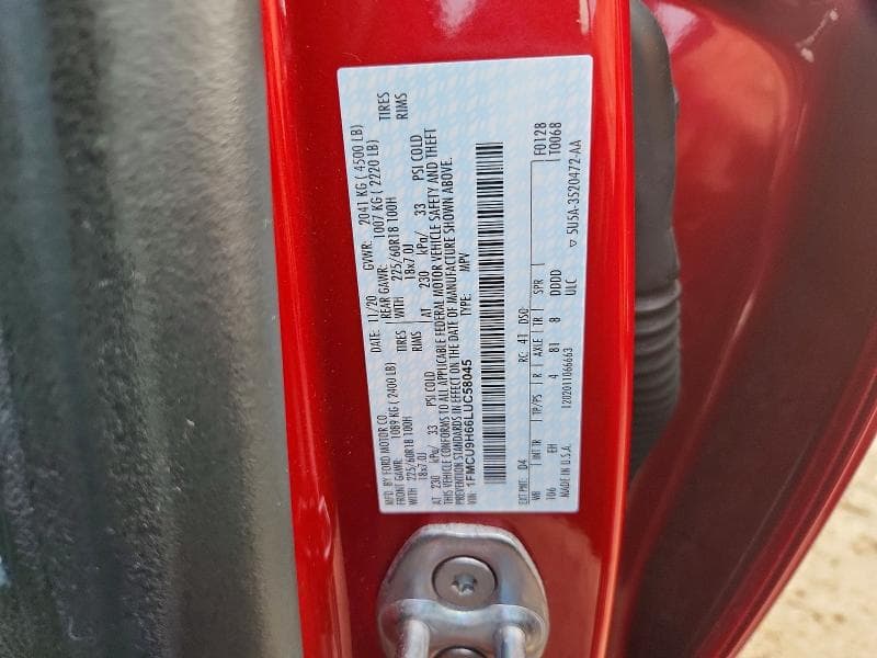 2020 FORD ESCAPE SEL 12