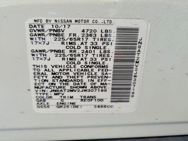 2018 NISSAN ROGUE SV 14