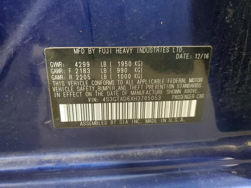 2017 SUBARU IMPREZA PREMIUM PLUS 12