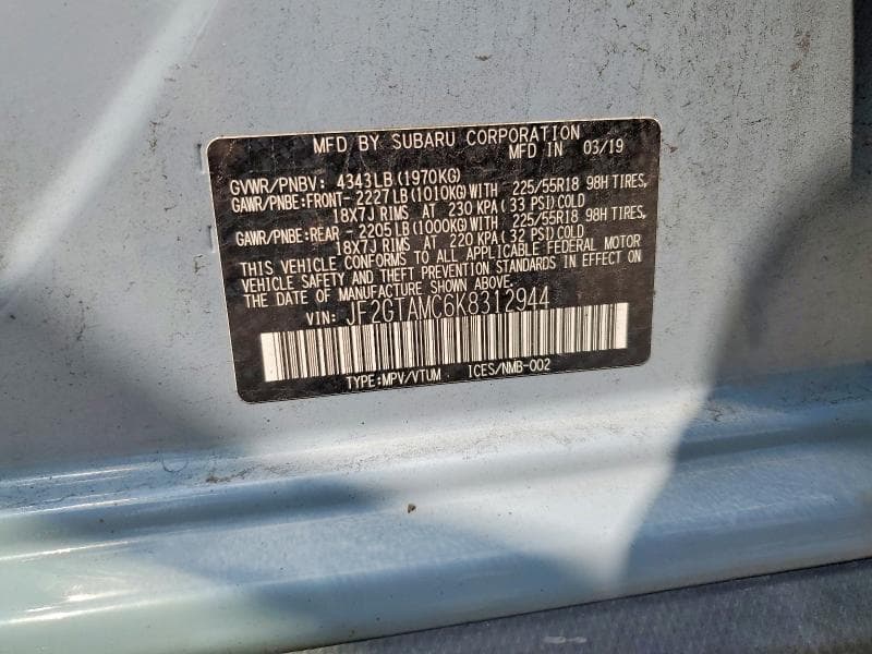 2019 SUBARU CROSSTREK LIMITED 14