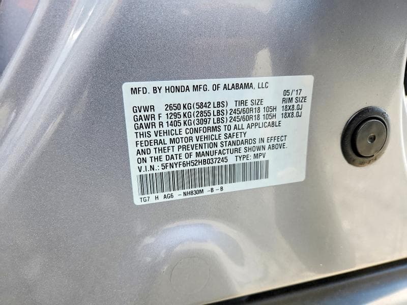 2017 HONDA PILOT EXL 13