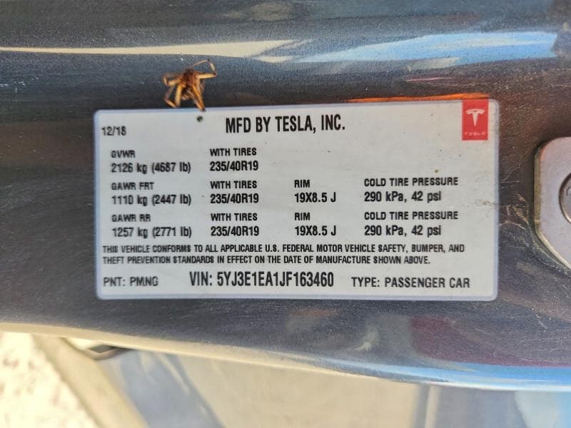 2018 TESLA MODEL 3 12