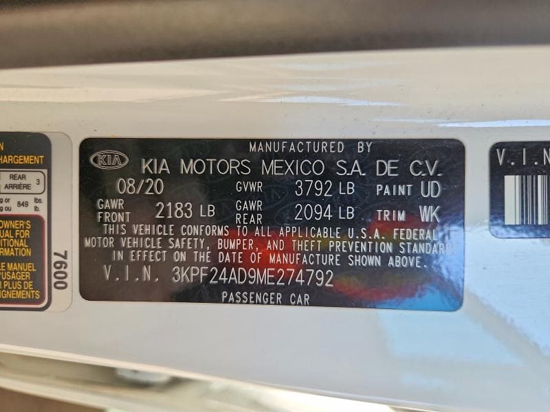 2021 KIA FORTE FE 12