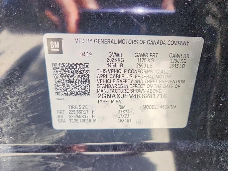 2019 CHEVROLET EQUINOX LT 13