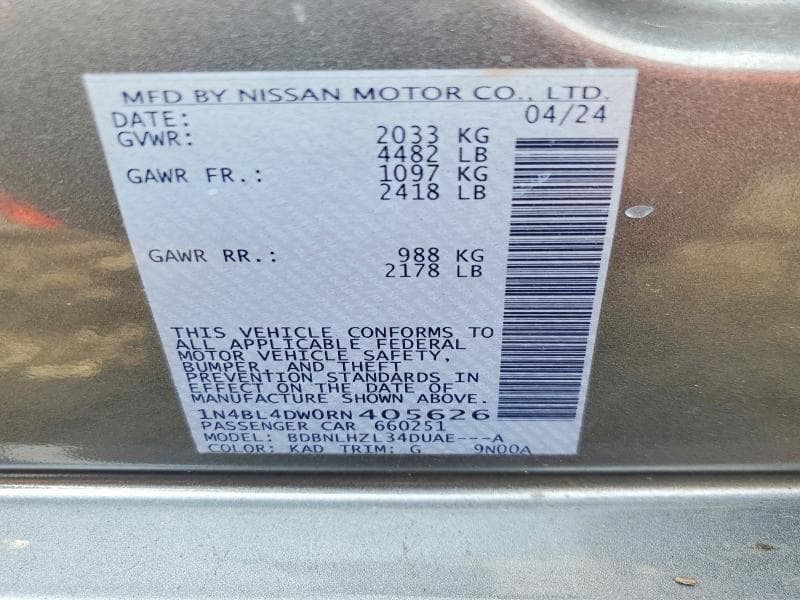 2024 NISSAN ALTIMA SV 12
