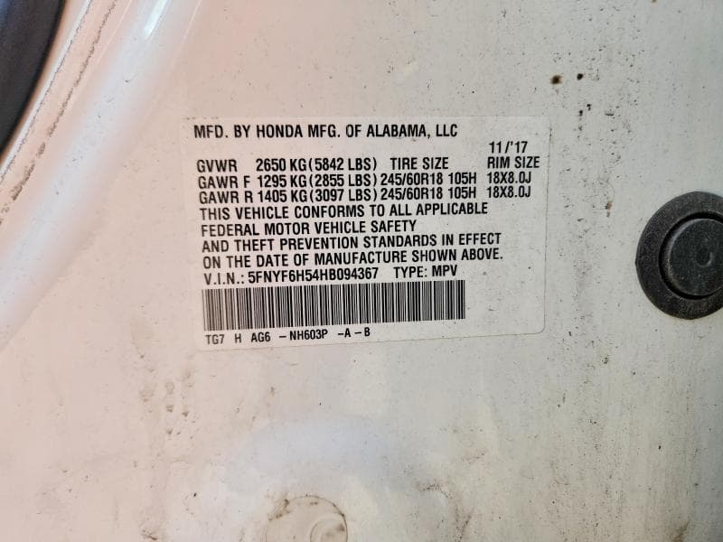 2017 HONDA PILOT EXL 13