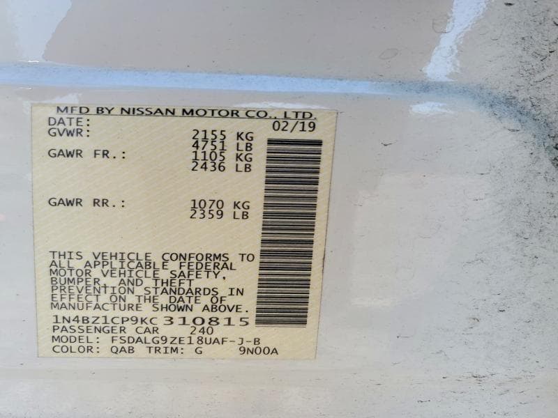 2019 NISSAN LEAF SL PLUS 13