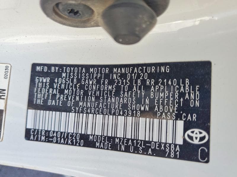 2020 TOYOTA COROLLA SE 12