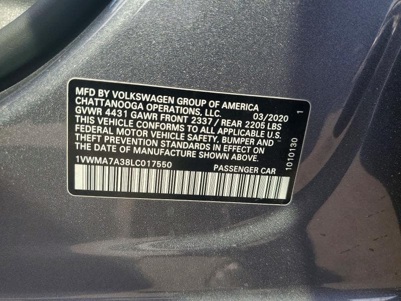 2020 VOLKSWAGEN PASSAT R-LINE 12