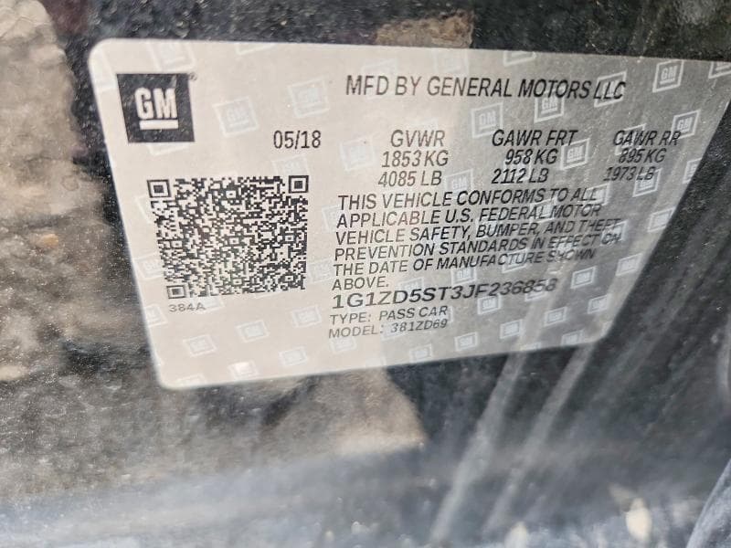 2018 CHEVROLET MALIBU LT 12