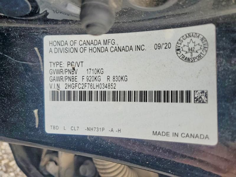 2020 HONDA CIVIC EX 13
