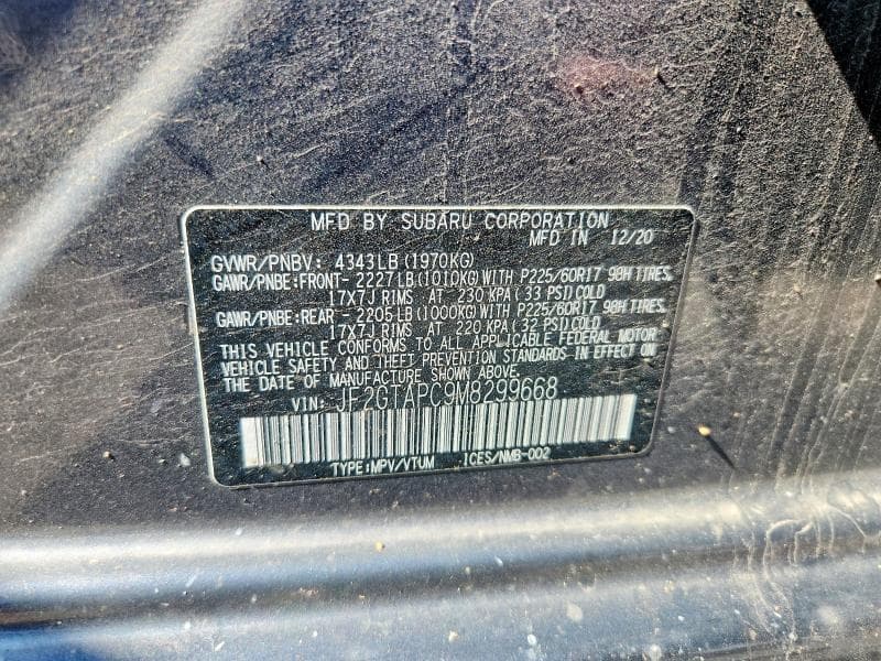 2021 SUBARU CROSSTREK PREMIUM 13