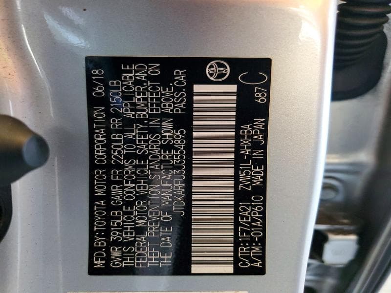 2018 TOYOTA PRIUS 12
