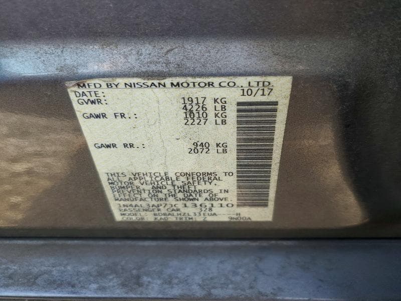 2018 NISSAN ALTIMA 2.5 SR 12