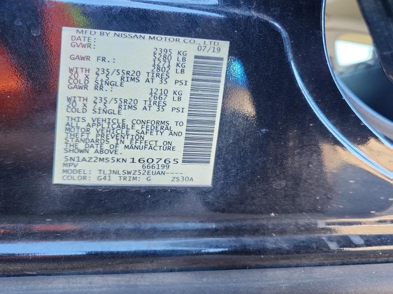 2019 NISSAN MURANO PLATINUM 12