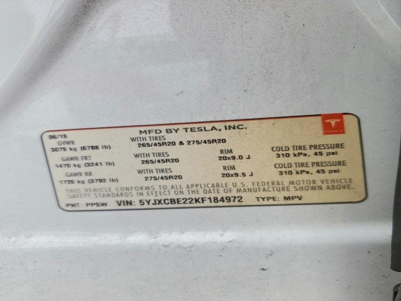 2019 TESLA MODEL X 13