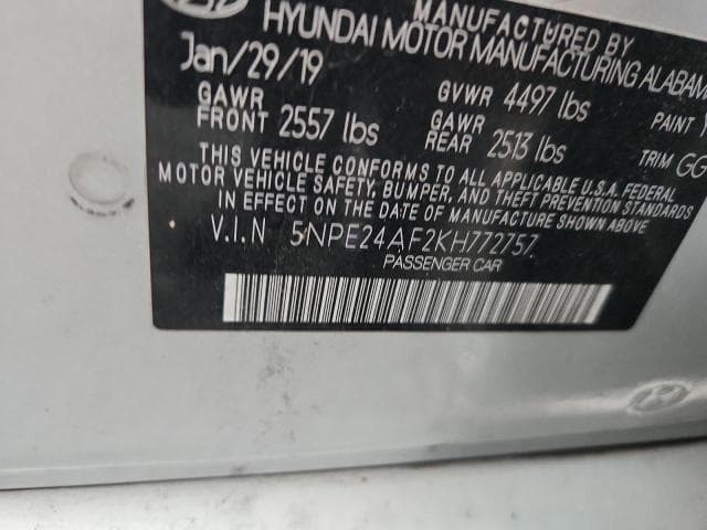 2019 HYUNDAI SONATA SE 12
