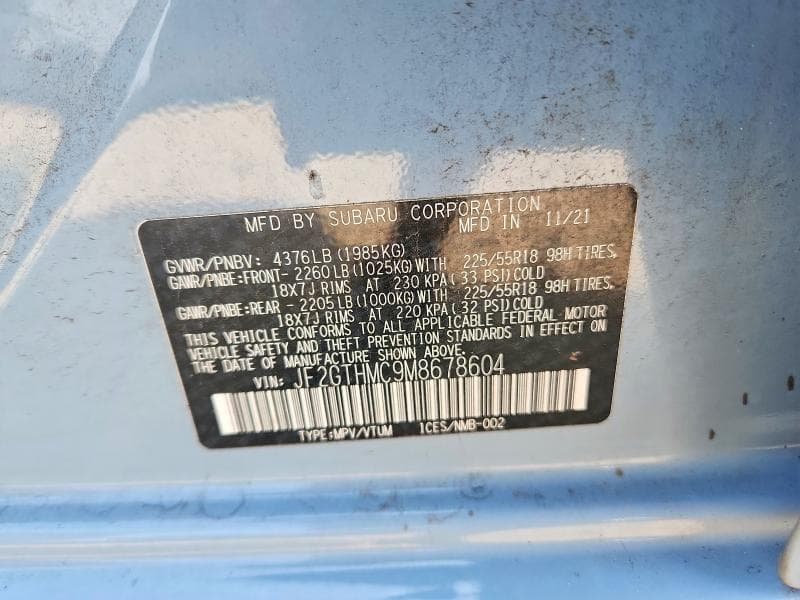 2021 SUBARU CROSSTREK LIMITED 12