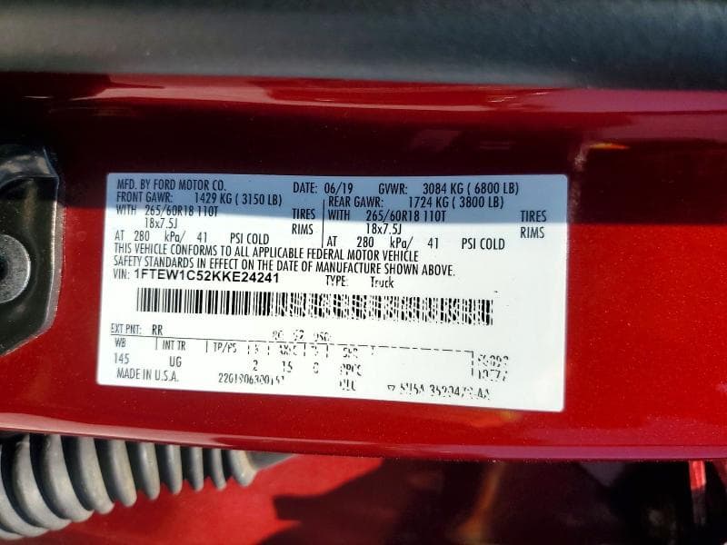 2019 FORD F150 SUPERCREW 13