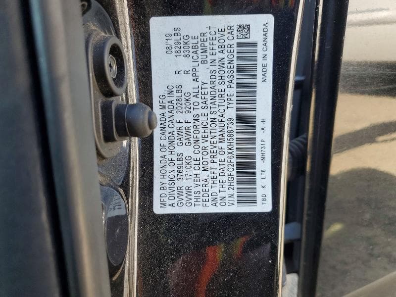 2019 HONDA CIVIC LX 13