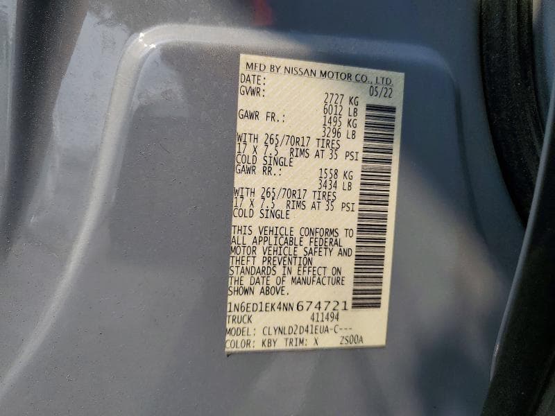 2022 NISSAN FRONTIER PRO-4X 12