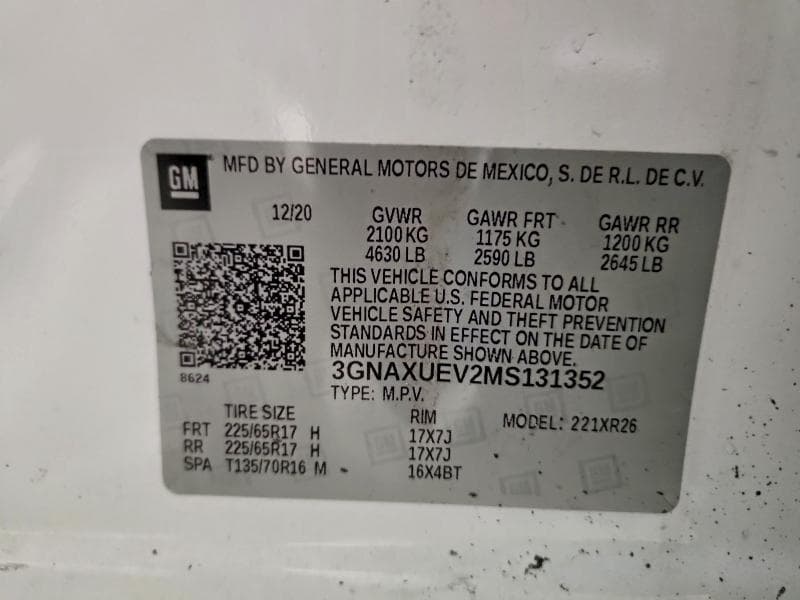 2021 CHEVROLET EQUINOX LT 13