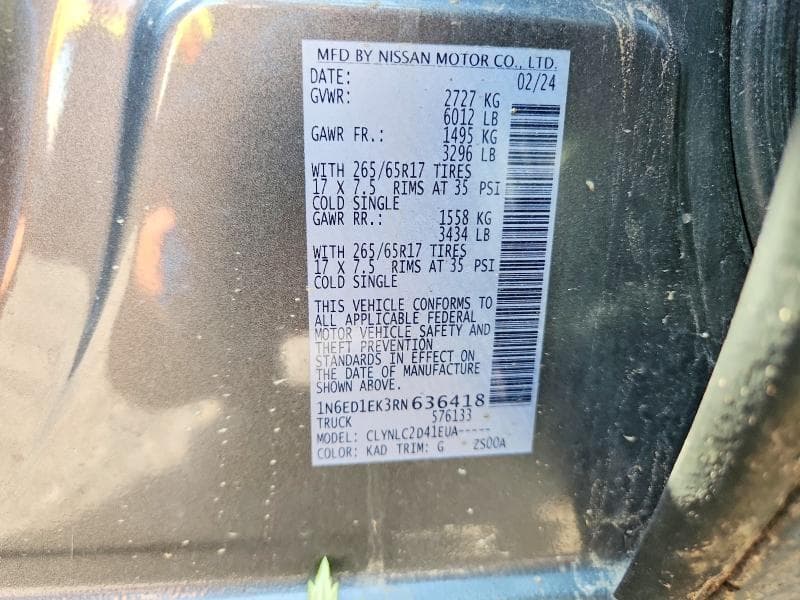 2024 NISSAN FRONTIER SV 12