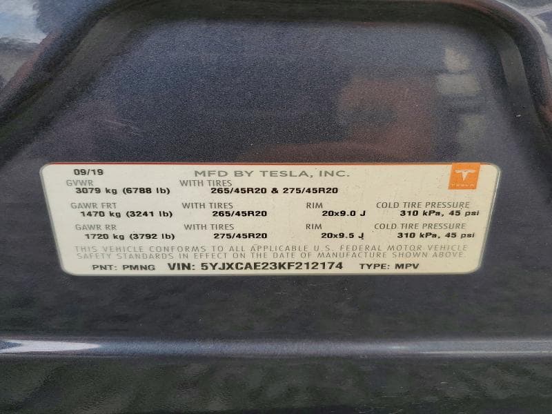 2019 TESLA MODEL X 13