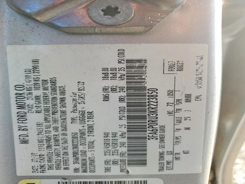 2019 FORD FUSION TITANIUM 12