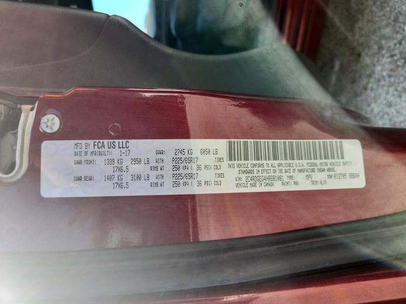 2017 DODGE GRAND CARAVAN GT 13