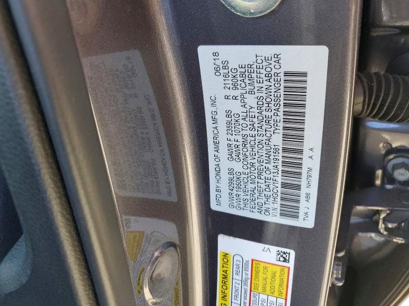 2018 HONDA ACCORD LX 12
