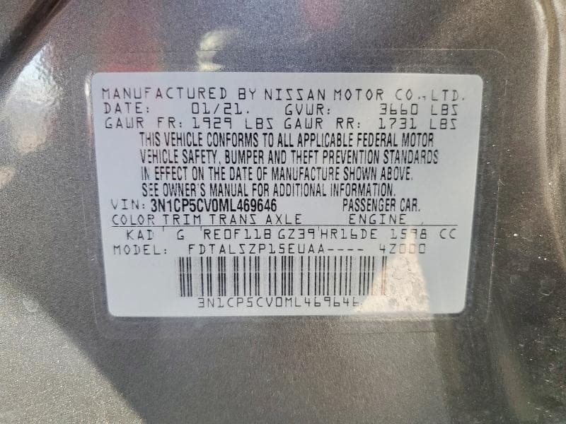 2021 NISSAN KICKS SV 12
