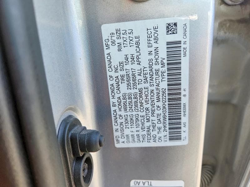 2019 HONDA CR-V LX 12