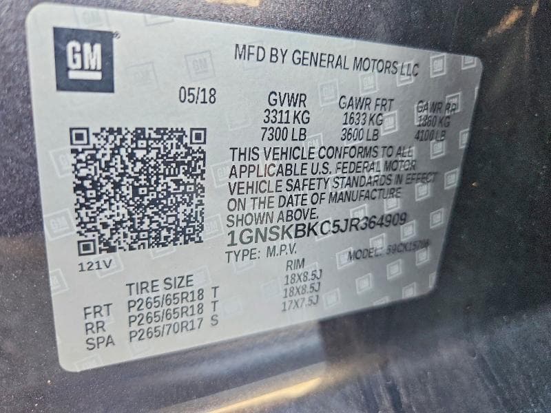 2018 CHEVROLET TAHOE K1500 LT 13