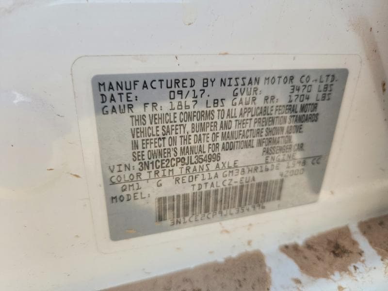2018 NISSAN VERSA NOTE S 12