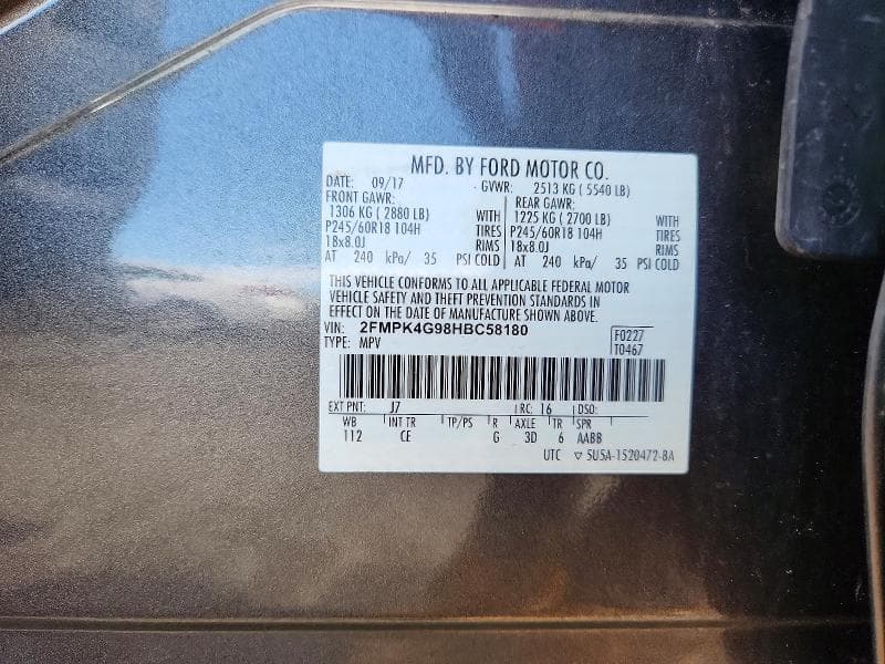 2017 FORD EDGE SE 14