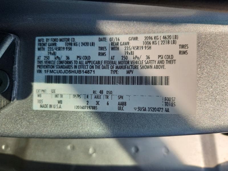 2017 FORD ESCAPE TITANIUM 13