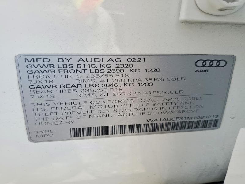 2021 AUDI Q3 PREMIUM 40 12