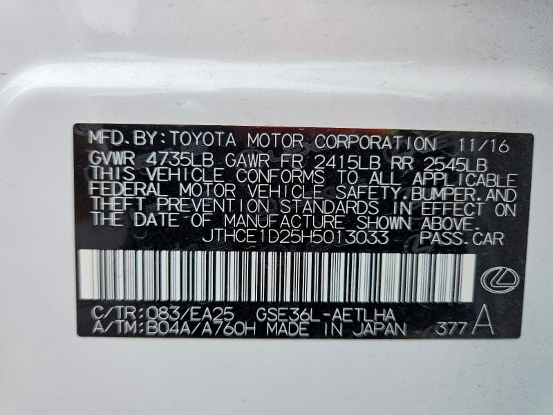 2017 LEXUS IS 350 13
