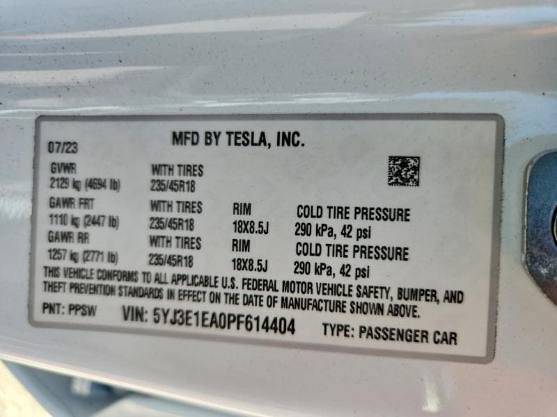 2023 TESLA MODEL 3 12