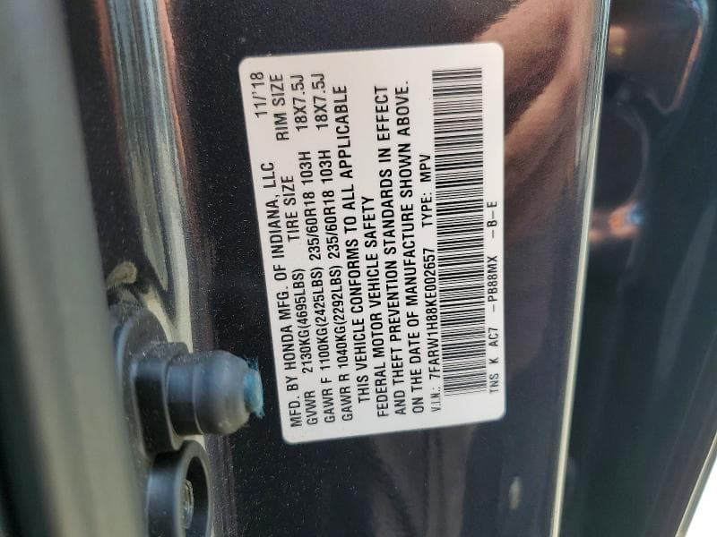 2019 HONDA CR-V EXL 13
